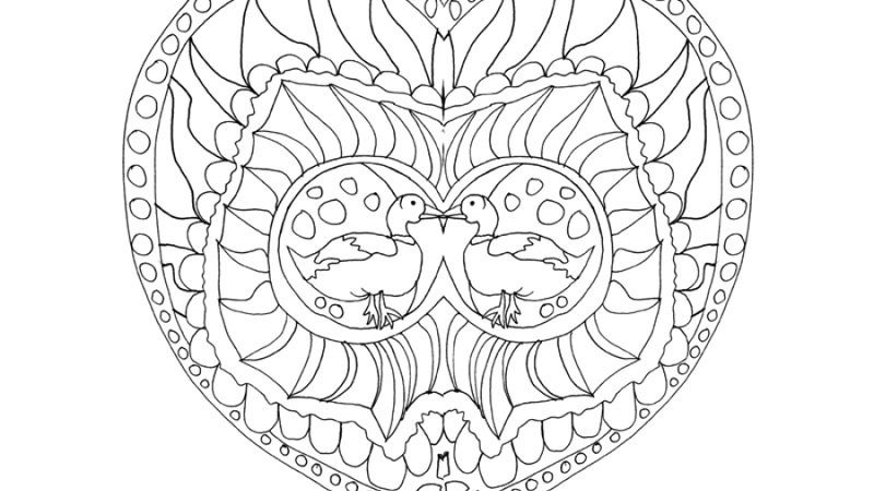 coloriage mandala coeur