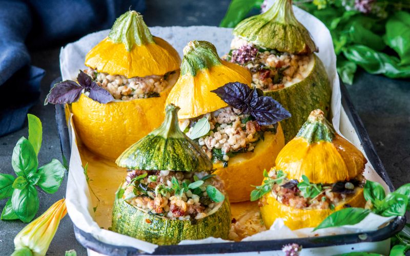 Courgettes farcies à l’orge perlé