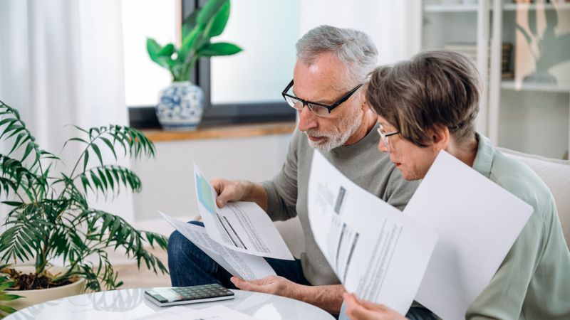 Illustration d'un couple regardant ses factures d'énergie