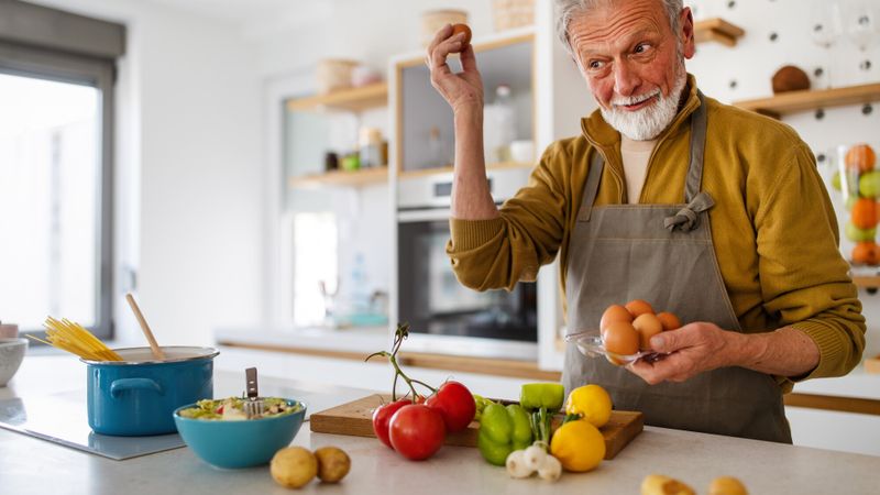 Illustration d'un homme faisant la cuisine