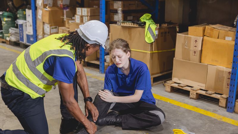 Illustration d'une femme ayant eu un accident du travail