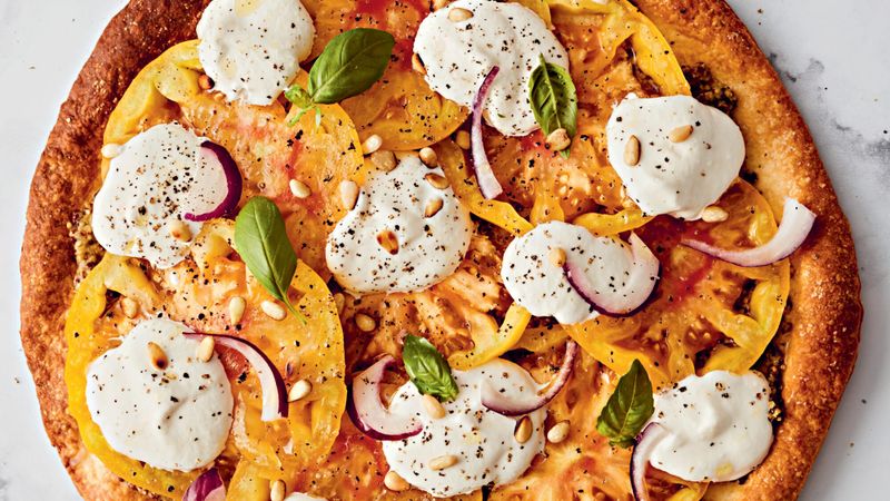 Tarte moutarde au miel et tomates